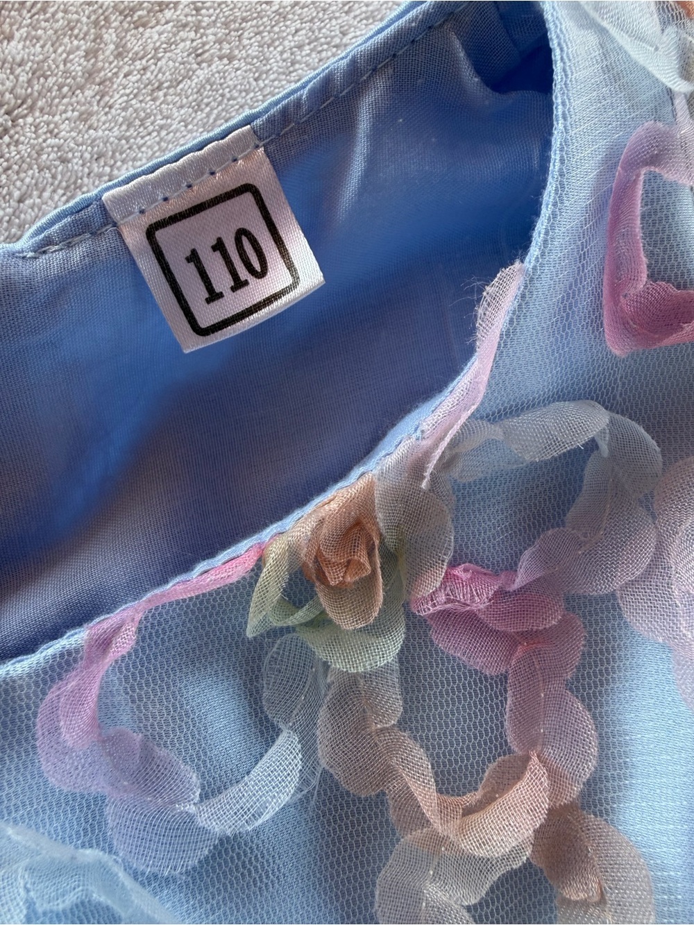 SHEIN Pastel Ruffle Bow Party Dress for Girls - Blue, Pink, Lavender Size 110 4T - Picture 8 of 11